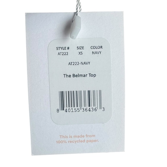 Andie Navy The Belmar Bikini Eyelet Top S - Picture 5 of 6